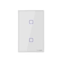 SONOFF T2US2C-TX 2 Gang Smart WiFi Wall Light Switch 433MHz RF Remote Control APP/Touch Control Timer US Standard Panel Smart Switch Compatible with Google Home/Nest & Alexa