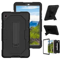 Contrast Color Tablet Case for Samsung Galaxy Tab A7 Lite 8.7-inch T225/T220 (2021), PC + TPU + Silicone Kickstand Hybrid Cover - Black/Black