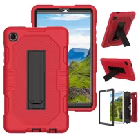 Contrast Color Tablet Case for Samsung Galaxy Tab A7 Lite 8.7-inch T225/T220 (2021), PC + TPU + Silicone Kickstand Hybrid Cover - Red/Black