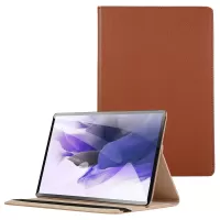 360 Rotating Stand PU Leather Tablet Case for Samsung Galaxy Tab S7 FE - Brown