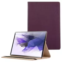 360 Rotating Stand PU Leather Tablet Case for Samsung Galaxy Tab S7 FE - Purple
