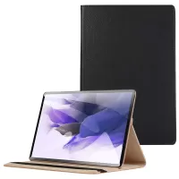 360 Rotating Stand PU Leather Tablet Case for Samsung Galaxy Tab S7 FE - Black