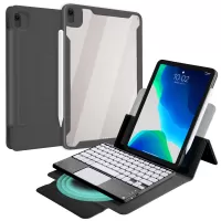 For iPad Air (2020)/Air (2022) Magnetic Wireless Touch Bluetooth Keyboard TPU Tablet Case with Pencil Slot - Black