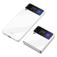Piano Paint Baking Varnish Folding Design Scenario Shows Hard PC Phone Cover Case for Samsung Galaxy Z Flip3 5G - White