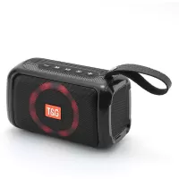 T&G TG193 Sports Bluetooth Speaker LED Light Wireless Loudspeaker Waterproof Portable Outdoor Subwoofer Boombox (CE Certificated) - Black