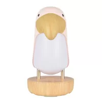 Toucan Bird Bluetooth Speaker Night Light Stepless Dimming LED Breathing Light Table Lamp - Pink