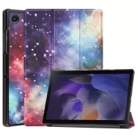 Trifold Stand Pattern Printing Hard PC Soft PU Leather Tablet Cover with Auto Sleep/Wake for Samsung Galaxy Tab A8 10.5 (2021) SM-X205 / SM-X200 - Nebula