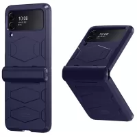 Battle Armor Series Drop-proof Anti-slip Folding Full-protection Hard PC Case for Samsung Galaxy Z Flip3 5G - Blue