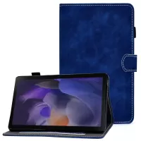 PU Leather Folding Stand Folio Cards Slots Case with Pencil Holder for Samsung Galaxy Tab A8 (2021) SM-X200 / SM-X205 - Blue