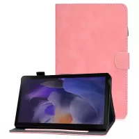 PU Leather Folding Stand Folio Cards Slots Case with Pencil Holder for Samsung Galaxy Tab A8 (2021) SM-X200 / SM-X205 - Rose Gold