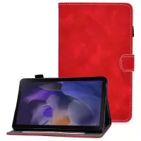 PU Leather Folding Stand Folio Cards Slots Case with Pencil Holder for Samsung Galaxy Tab A8 (2021) SM-X200 / SM-X205 - Red