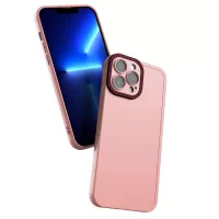 Skin-friendly Feeling PC Camera Ring Anti-scratch Flexible TPU Phone Case Shell for iPhone 13 Pro 6.1 inch - Pink/Rose