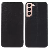 X-LEVEL FIB Color II Series Foldable Stand Non-magnet Auto Closing Leather Phone Case Cover for Samsung Galaxy S22+ 5G - Black