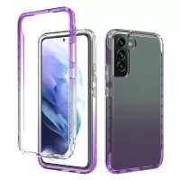 For Samsung Galaxy S22+ 5G TPU + PC Anti-drop Mobile Phone Case Detachable 2-in-1 Design Clear Gradient Color Phone Shell - Gradient Purple