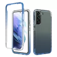 For Samsung Galaxy S22+ 5G TPU + PC Anti-drop Mobile Phone Case Detachable 2-in-1 Design Clear Gradient Color Phone Shell - Gradient Blue