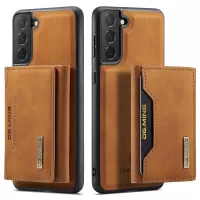 DG.MING M2 Series Wireless Charging Shockproof Phone Protective Cover Detachable 2-in-1 Wallet Phone Case for Samsung Galaxy S22+ 5G - Brown