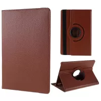 For Samsung Galaxy Tab S8 Tablet Case Rotary Stand PU Leather Cover with Elastic Band - Brown