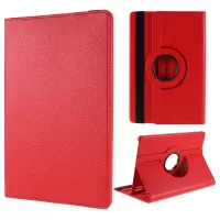 For Samsung Galaxy Tab S8 Tablet Case Rotary Stand PU Leather Cover with Elastic Band - Red