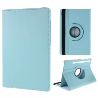 For Samsung Galaxy Tab S8 Tablet Case Rotary Stand PU Leather Cover with Elastic Band - Baby Blue