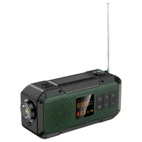 DF-589 [US Version] 3000mAh IPX5 Waterproof Bluetooth Speaker Portable Radio with Emergency Flashlight + USB Charging Cable [MOQ:200] - Green