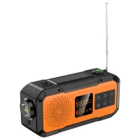 DF-589 [US Version] 3000mAh IPX5 Waterproof Bluetooth Speaker Portable Radio with Emergency Flashlight + USB Charging Cable [MOQ:200] - Orange