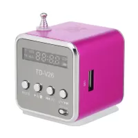 Portable 3.5mm Wired Mini Speaker MP3 Player FM Radio Music Amplifier Support TF Card U Disk - Rose