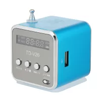 Portable 3.5mm Wired Mini Speaker MP3 Player FM Radio Music Amplifier Support TF Card U Disk - Blue