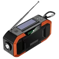 DF-580 [US Version] 5000mAh Portable IPX5 Waterproof Solar Emergency Bluetooth Speaker Radio with Flashlight + USB Charging Cable [MOQ:200] - Orange