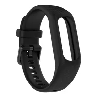 For GarminSmart 5 Wear-resistant Soft Silicone Watch Band with Case Protector Wrist Strap - Black