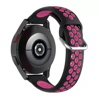 20mm Dual Color Adjustable Silicone Watchband Bracelet Strap for Samsung Galaxy Watch 4 40mm/44mm/Galaxy Watch 4 Classic 42mm - Black/Rose