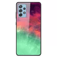 For Samsung Galaxy A32 4G (EU Version) Pattern Printing Design Phone Case Hard PC Tempered Glass Back + Soft TPU Shock Absorption Protective Cover - Color Nebula