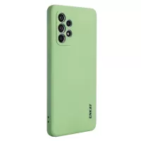 ENKAY Liquid Silicone Case for Samsung Galaxy A52 4G/5G/A52s 5G, Shockproof Straight Edge Design Camera Protection Lens Protector Cover - Light Green