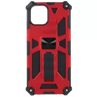 For Samsung Galaxy A03 (164.2 x 75.9 x 9.1mm) Well-protected Anti-scratch PC and TPU Combo Armor Phone Case Kickstand Hybrid Shell - Red