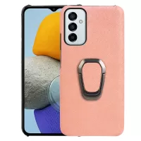 For Samsung Galaxy M23 5G/F23 5G Honeycomb Texture Shockproof PU Leather Coating Inner PC Protective Phone Case with Kickstand - Pink