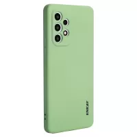 ENKAY Liquid Silicone Case for Samsung Galaxy A53 5G, Drop Resistant Straight Edge Design Camera Protection Lens Protector Cover - Light Green