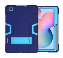 For Samsung Galaxy Tab S6 Lite/S6 Lite (2022)/S6 Lite/S6 Lite (2022) PC TPU Hybrid Tablet Case with Kickstand - Navy Blue + Baby Blue