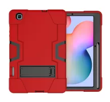 For Samsung Galaxy Tab S6 Lite/S6 Lite (2022)/S6 Lite/S6 Lite (2022) PC TPU Hybrid Tablet Case with Kickstand - Red / Black