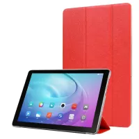 Silk Surface Tri-fold Stand Smart Leather Cover for Samsung Galaxy Tab S6 Lite/S6 Lite (2022) - Red