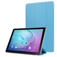 Silk Surface Tri-fold Stand Smart Leather Cover for Samsung Galaxy Tab S6 Lite/S6 Lite (2022) - Baby Blue