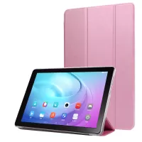 Silk Surface Tri-fold Stand Smart Leather Cover for Samsung Galaxy Tab S6 Lite/S6 Lite (2022) - Pink