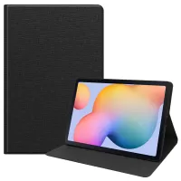 Cloth Texture Stand Leather Tablet Case for Samsung Galaxy Tab S6 Lite/S6 Lite (2022) - Black