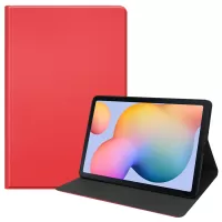 PU Leather Protector Cover with Stand for Samsung Galaxy Tab S6 Lite/S6 Lite (2022) - Red