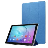 Silk Surface Tri-fold Stand Smart Leather Cover for Samsung Galaxy Tab S6 Lite/S6 Lite (2022) - Dark Blue