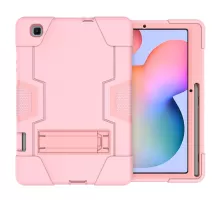 For Samsung Galaxy Tab S6 Lite/S6 Lite (2022)/S6 Lite/S6 Lite (2022) PC TPU Hybrid Tablet Case with Kickstand - Rose Gold