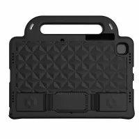 Drop Proof Heavy Duty Rhombus Style EVA Super Protective Stand Cover with Shoulder Strap Samsung Galaxy Tab S6 Lite/S6 Lite (2022) - Black