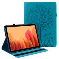 360° Full Protection Hand-Made Tree and Deer Pattern Imprinting Leather Stand Tablet Cover for Samsung Galaxy Tab S6 Lite/S6 Lite (2022) P610/P615 - Blue