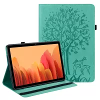360° Full Protection Hand-Made Tree and Deer Pattern Imprinting Leather Stand Tablet Cover for Samsung Galaxy Tab S6 Lite/S6 Lite (2022) P610/P615 - Green
