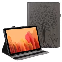 360° Full Protection Hand-Made Tree and Deer Pattern Imprinting Leather Stand Tablet Cover for Samsung Galaxy Tab S6 Lite/S6 Lite (2022) P610/P615 - Grey