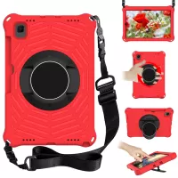 Spider Web Texture Kickstand Design Anti-fall EVA Tablet Protective Cover Case with Shoulder Strap for Samsung Galaxy Tab S6 Lite/S6 Lite (2022) 10.4 2020 SM-P610/P615 - Red