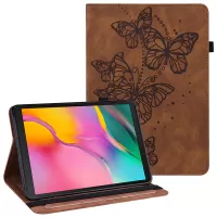 Imprinting Butterflies Full Protection PU Leather Tablet Cover Case with Card Holder for Samsung Galaxy Tab S6 Lite/S6 Lite (2022) - Brown
